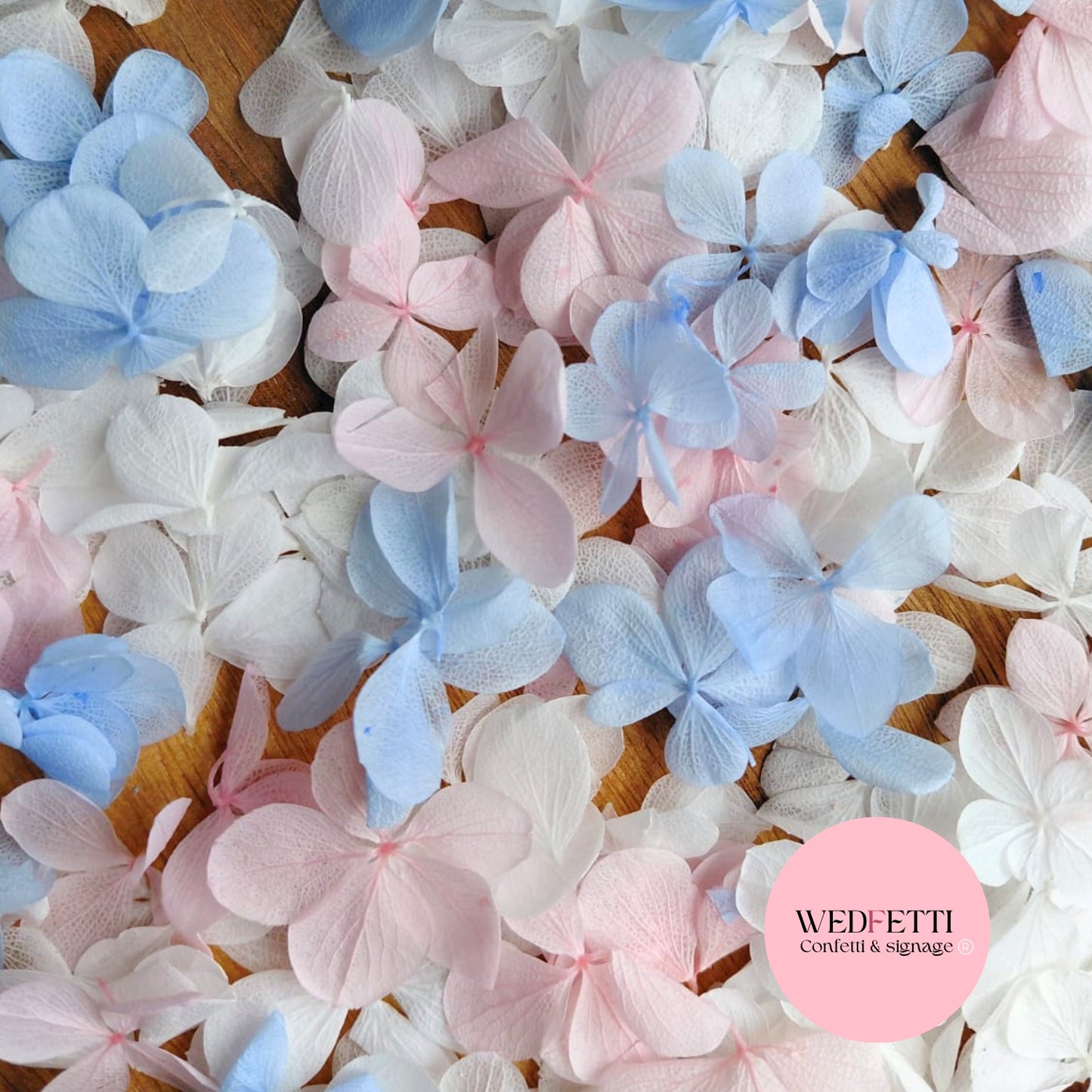 FlutterFly® Petal Confetti - Light Pink Blue White