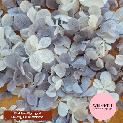 FlutterFly® Petal Confetti - Light Dusty Blue White