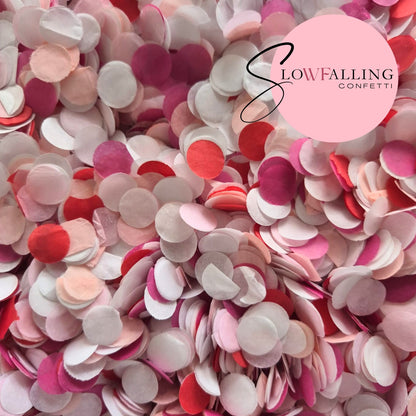 Slow falling paper Confetti - Pinks & Red