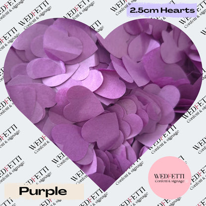 Biodegradable paper Confetti hearts - Purple