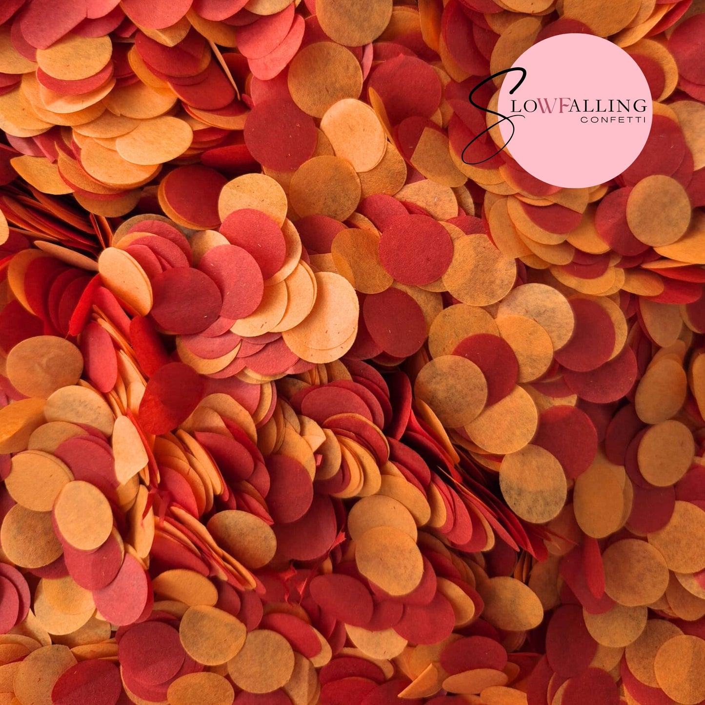 Slow falling paper Confetti - Red Orange