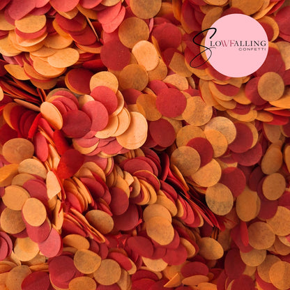Slow falling paper Confetti - Red Orange