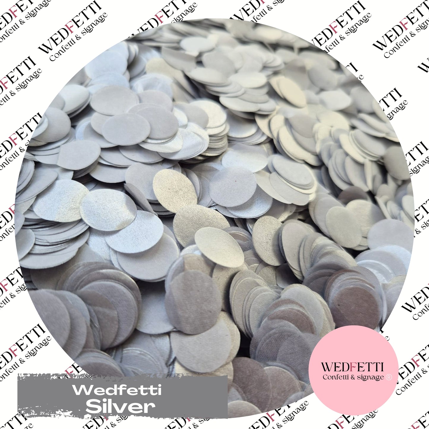 Metallic shimmering Silver Biodegradable confetti