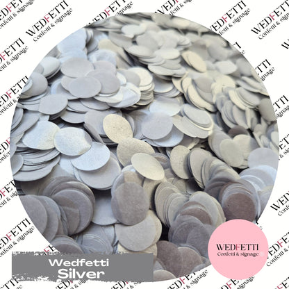 Metallic shimmering Silver Biodegradable confetti