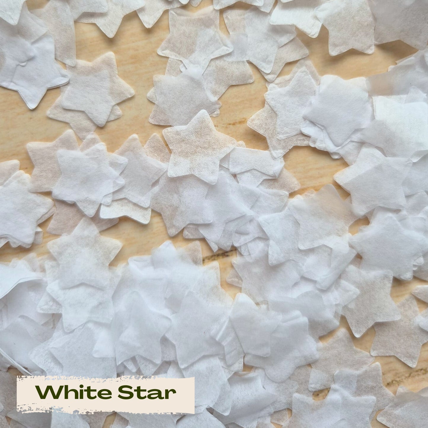 Biodegradable paper Stars - Wedding White