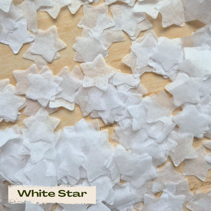 Biodegradable paper Stars - Wedding White