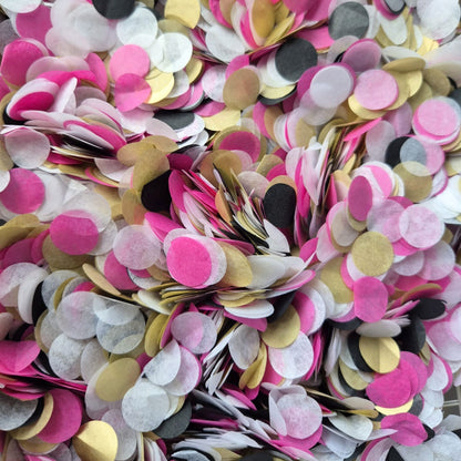 Slow falling paper Confetti - Black Fuschia Gold