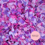 Paper Confetti hearts 1.5cm - Purples & Pinks