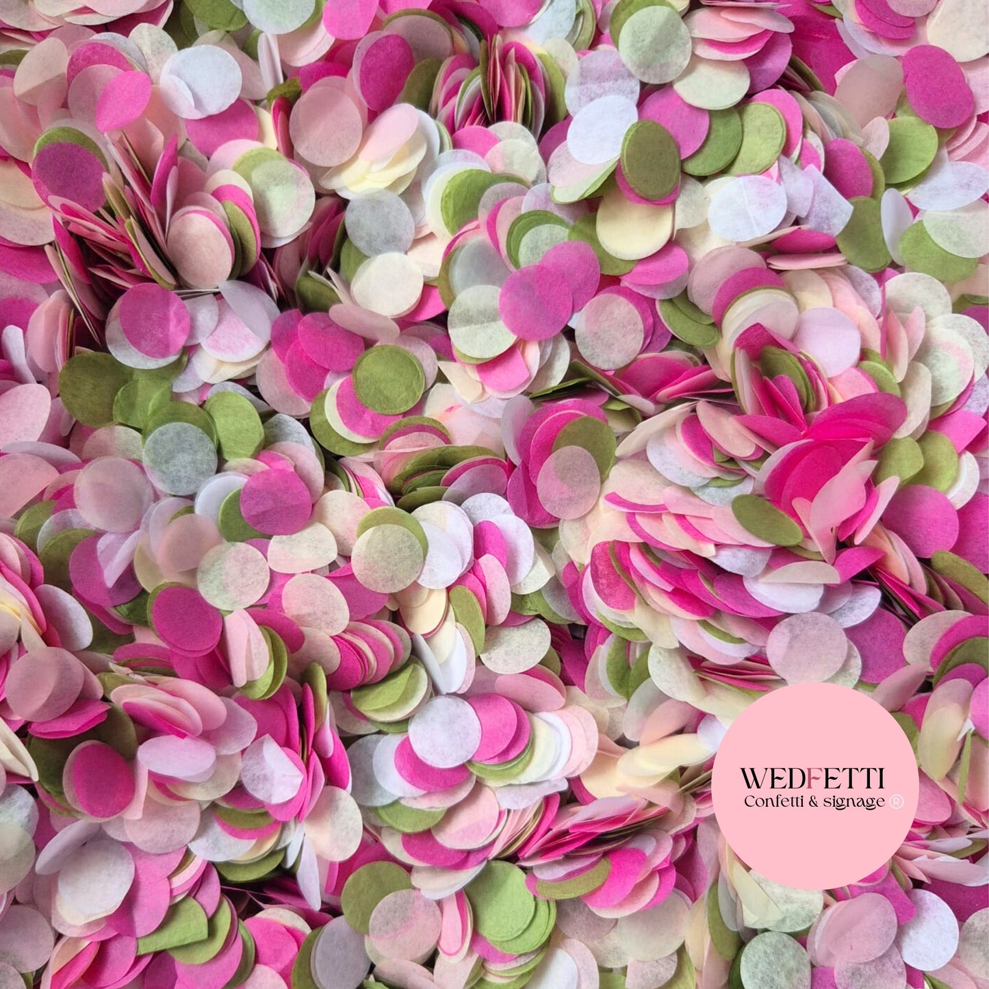 Slow falling paper Confetti - Fuschia Deep Sage