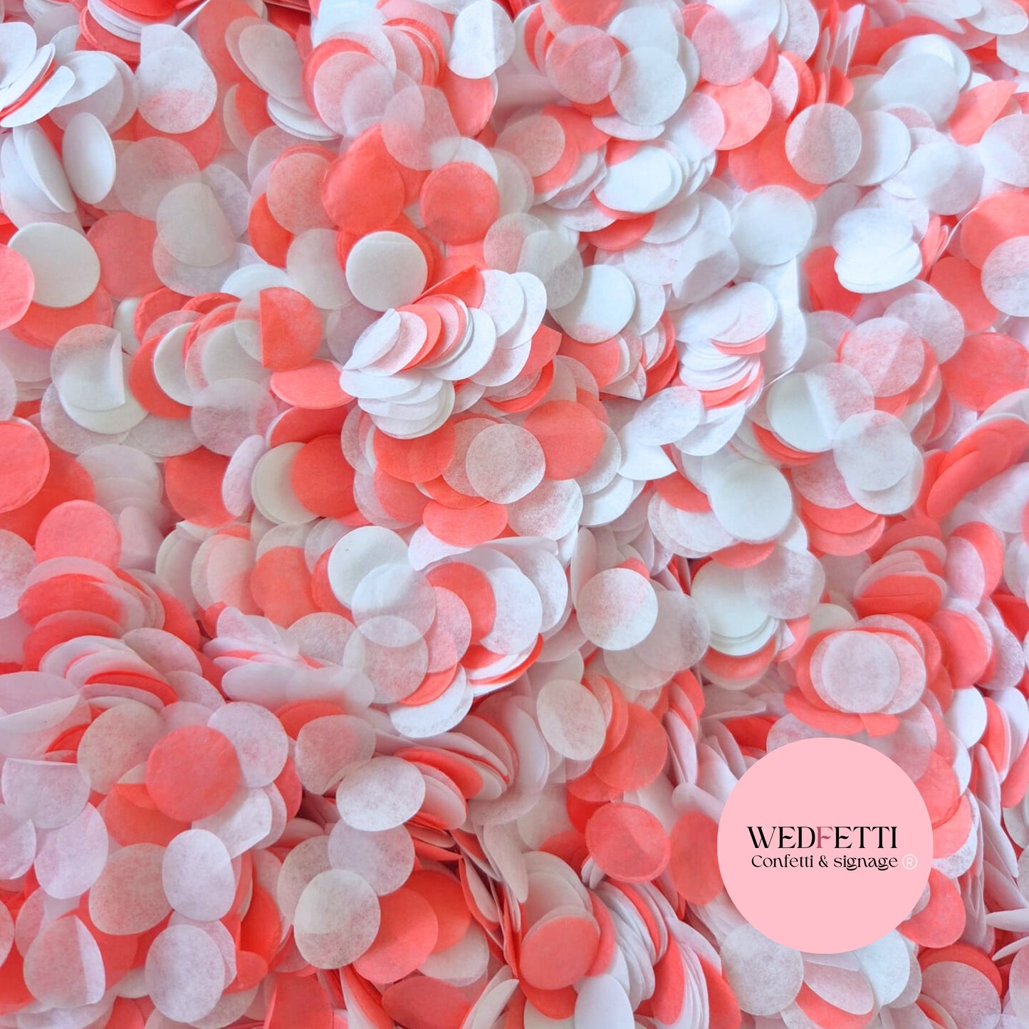 Slow falling paper Confetti - Rosey Red White