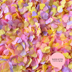 Paper Confetti hearts 1.5cm - Peach Pink Purple Yellow