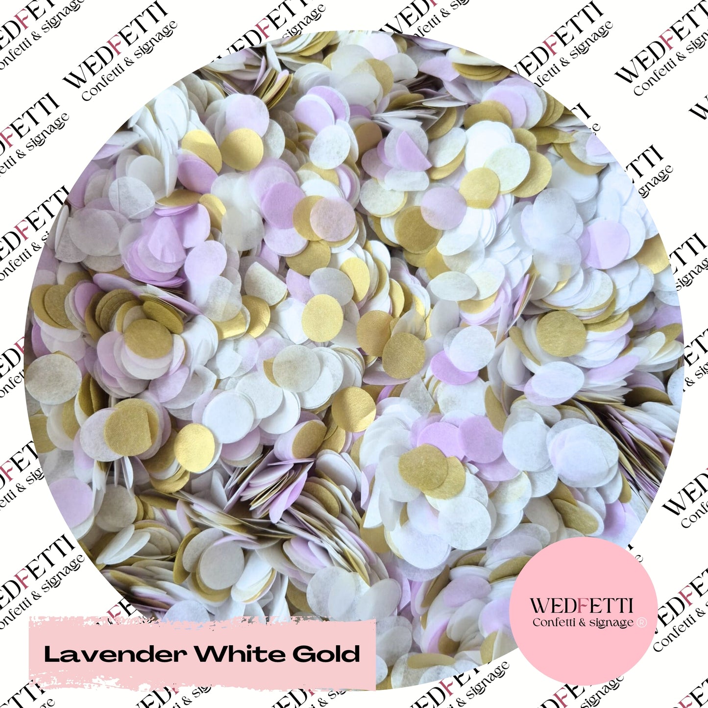 Slow falling paper Confetti - Lavender White Gold