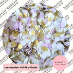 Slow falling paper Confetti - Lavender White Gold