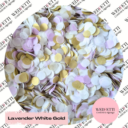 Slow falling paper Confetti - Lavender White Gold