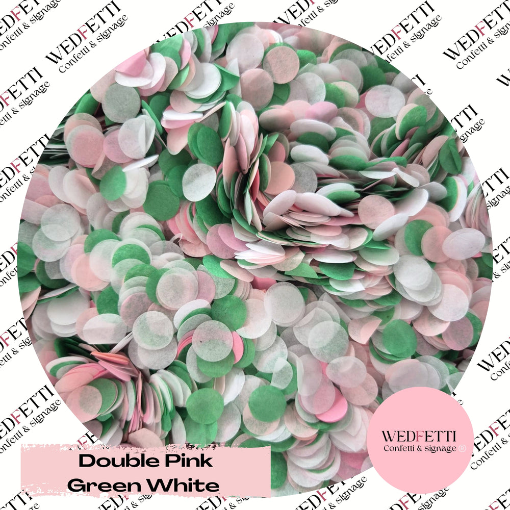 Slow falling paper Confetti - Double Pink Green White