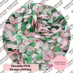 Slow falling paper Confetti - Double Pink Green White
