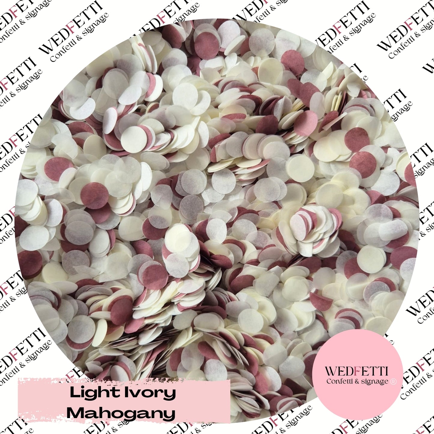 Slow falling paper Confetti - Light Ivory Mahogany