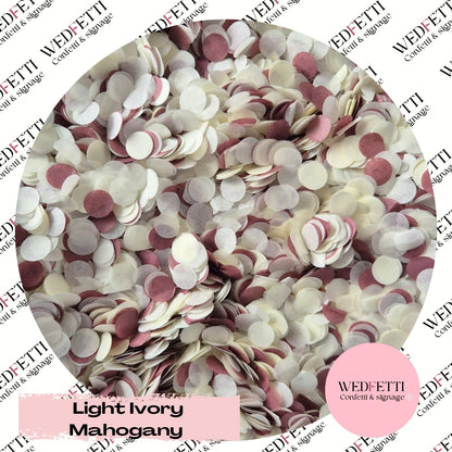 Slow falling paper Confetti - Light Ivory Mahogany
