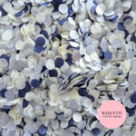 Slow falling paper Confetti - Navy Blue Silver Light Ivory