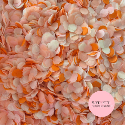 Slow falling paper Confetti - Light Ivory peach Pink burnt orange