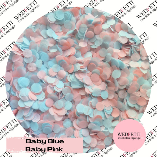 Slow falling paper Confetti - Baby Blue Baby Pink