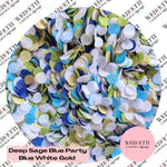 Slow falling paper Confetti - Deep Sage blue party blue white gold