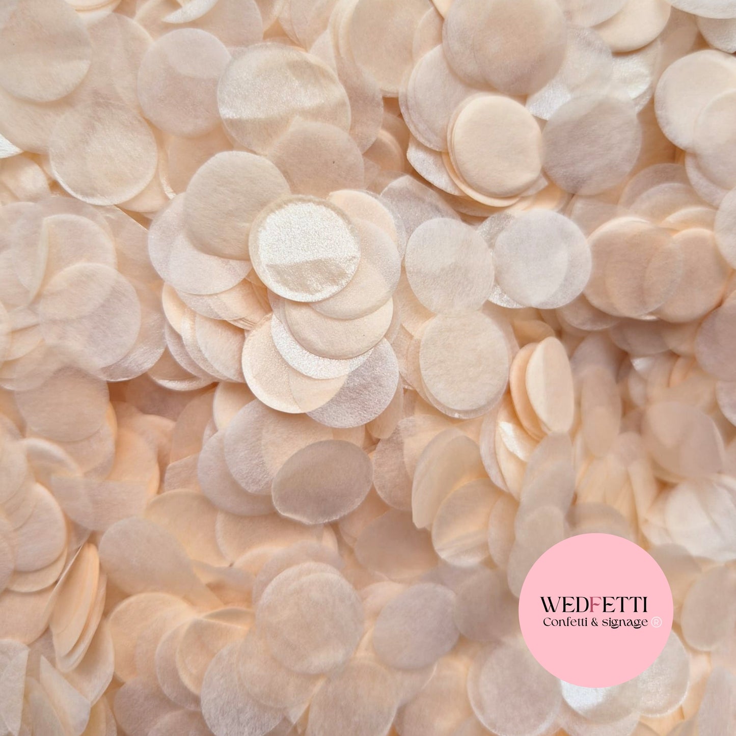 Shimmer Pearl Peach - 1.5cm Biodegradable Circles