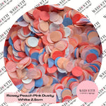 Circles Large 2.5cm Biodegradable - Rosey Pink Peach Dusty White