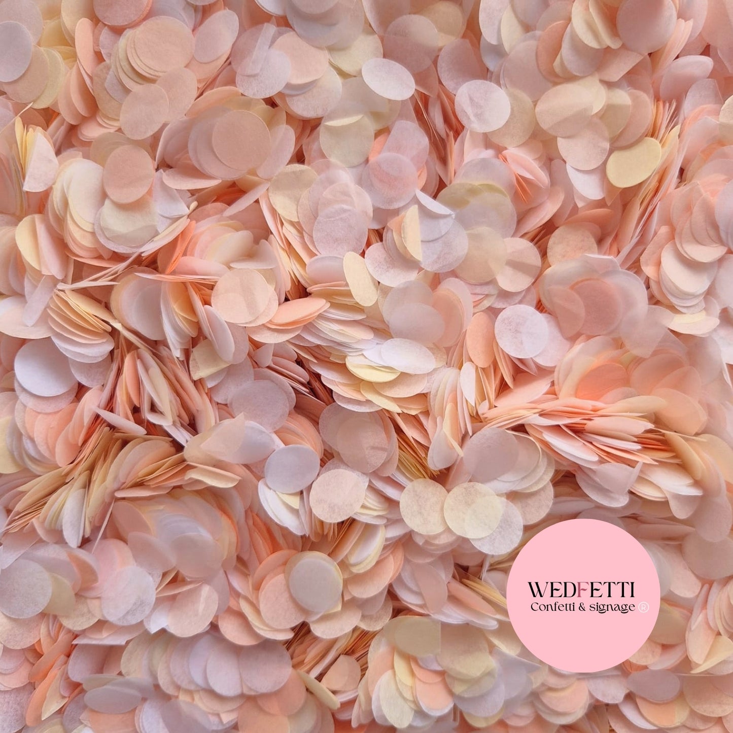 Slow falling paper Confetti - Lightest Pink Peach Ivory white