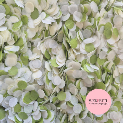 Slow falling paper Confetti - Deep Sage light Ivory