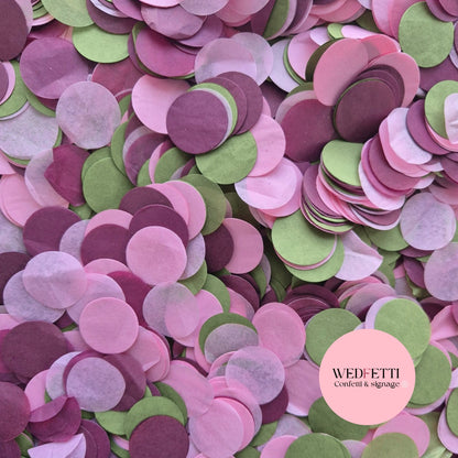 Circles Large 2.5cm Biodegradable - Plum Burgundy Rose Pink Deep Sage