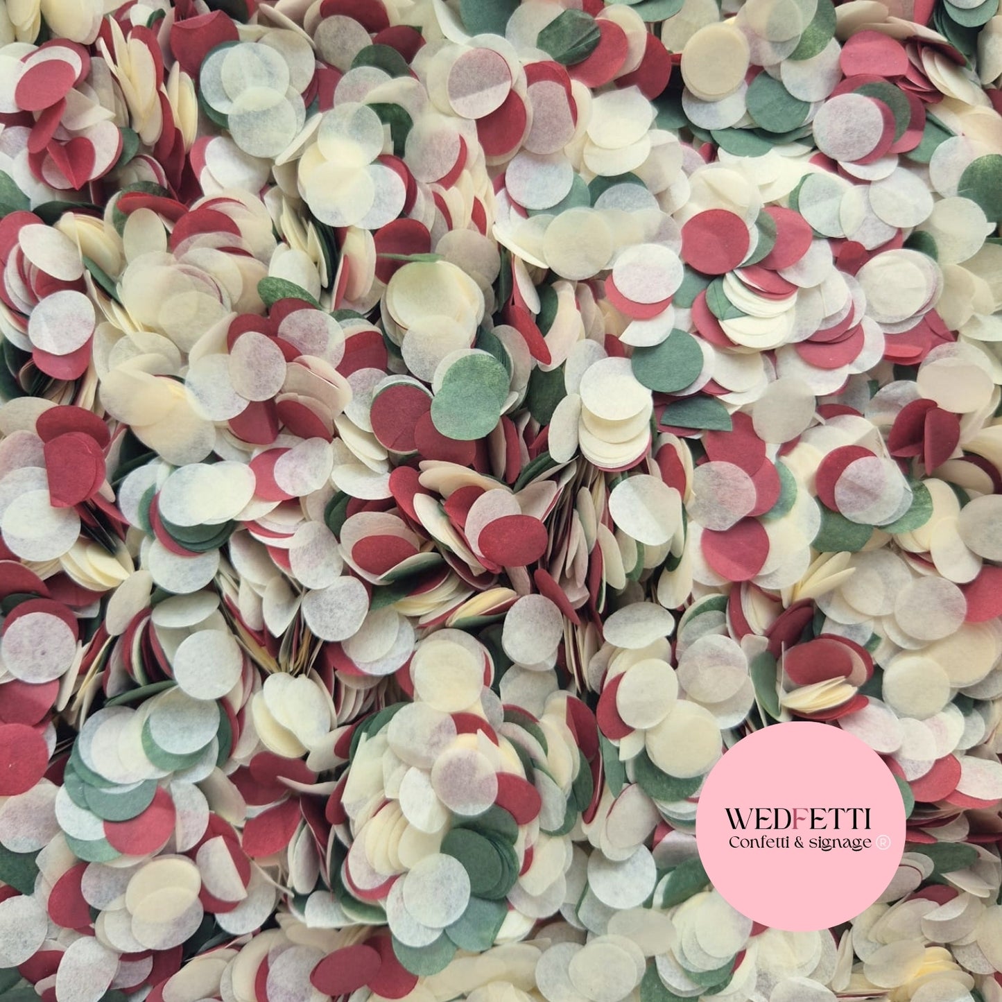 Slow falling paper Confetti - Forest Ivory Wine
