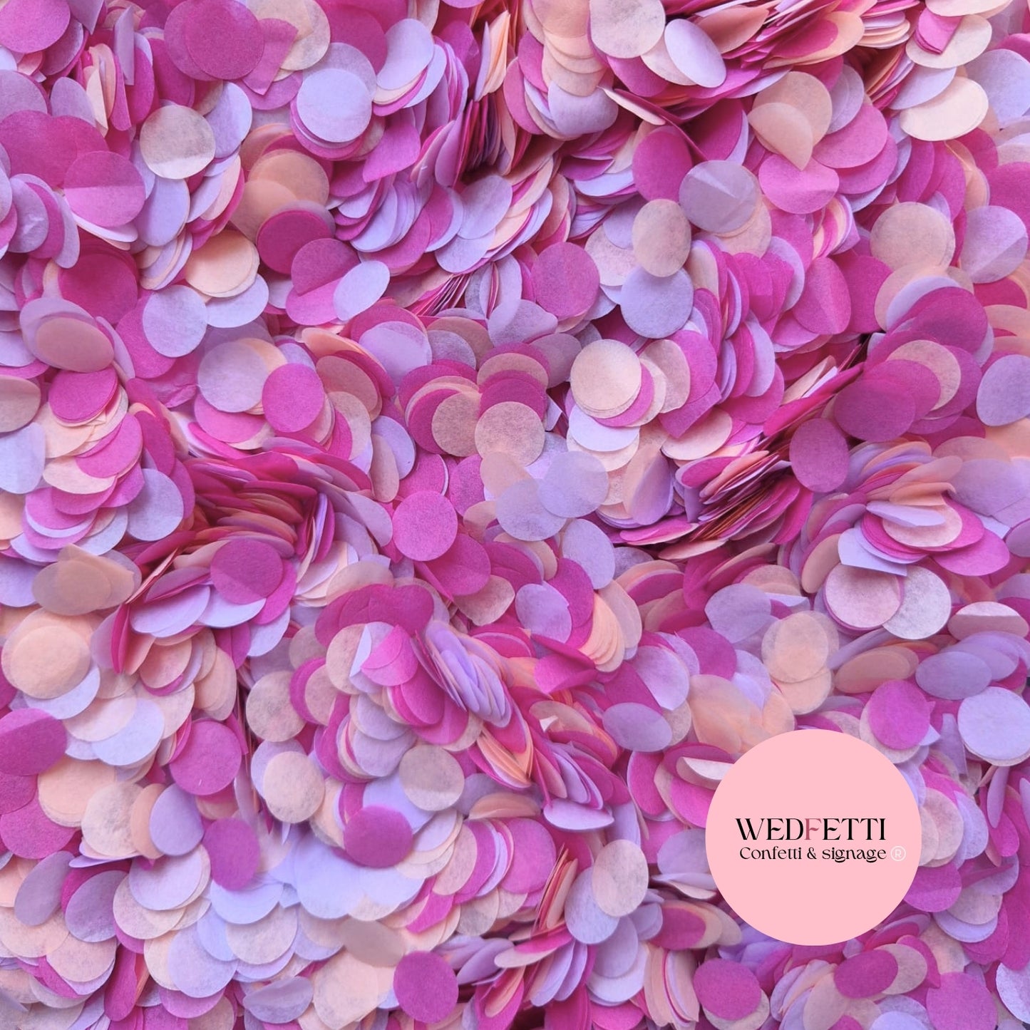 Slow falling paper Confetti - Fuschia Lavender Peach
