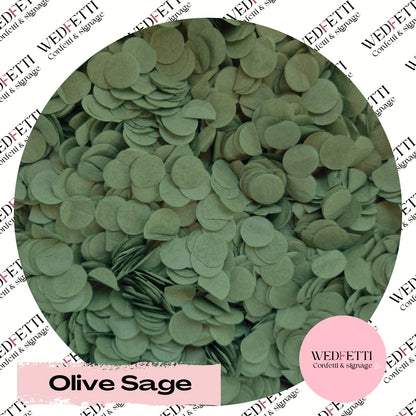 Slow falling paper Confetti - Olive Sage