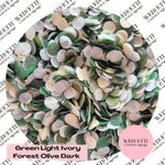 Slow falling paper Confetti - Green Light Ivory Forest Olive Dark