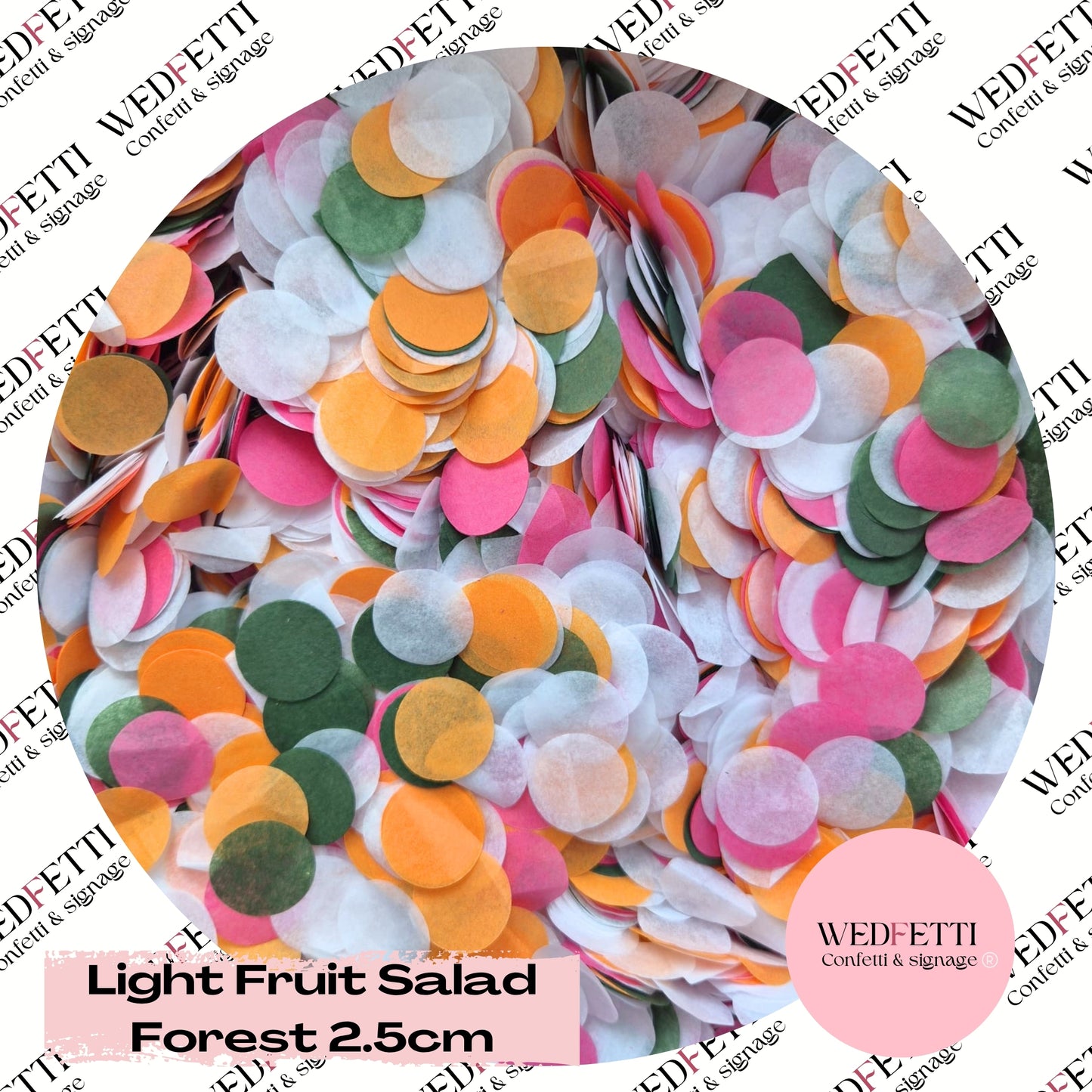 Circles Large 2.5cm Biodegradable - Light Fruit Salad Forest