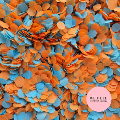 Slow falling paper Confetti - Party Blue Orange