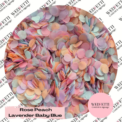 Slow falling paper Confetti - Rose Peach lavender baby Blue