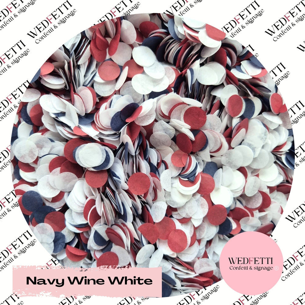 Slow falling paper Confetti - Navy Wine White