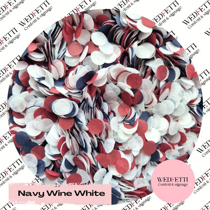 Slow falling paper Confetti - Navy Wine White