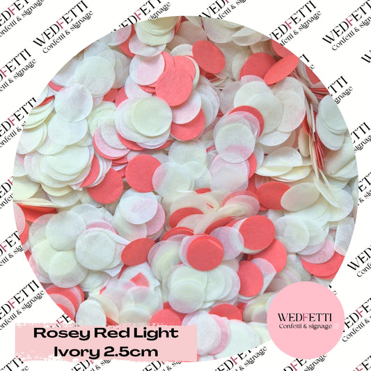 Circles Large 2.5cm Biodegradable - Rosey Red light Ivory