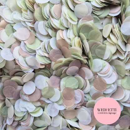 Circles Large 2.5cm Biodegradable - Light Rose Gold Light Ivory Light Sage