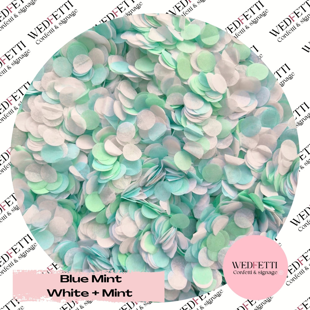 Slow falling paper Confetti - Blue Mint White + Mint