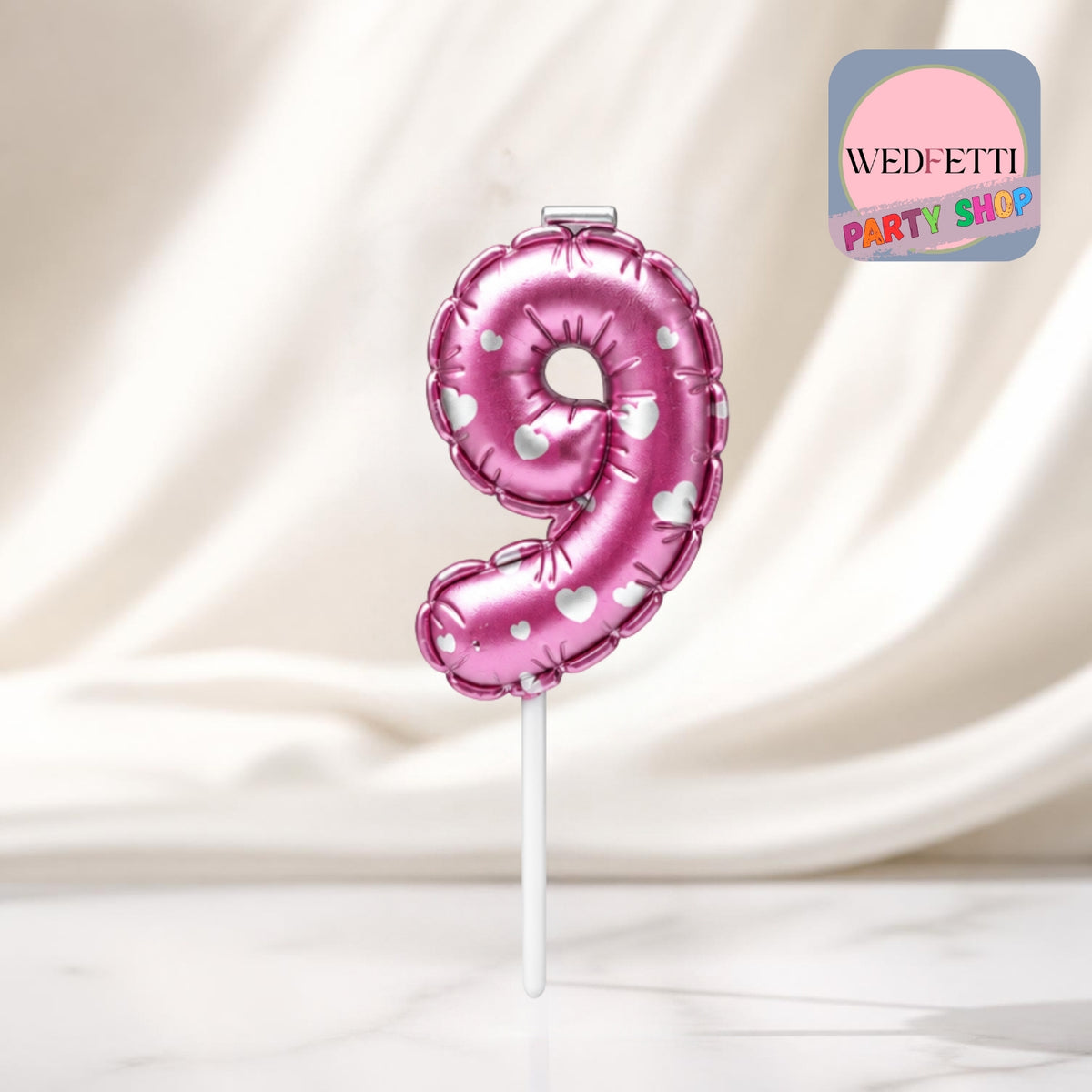 Numbered Balloon style Birthday candles- Pink