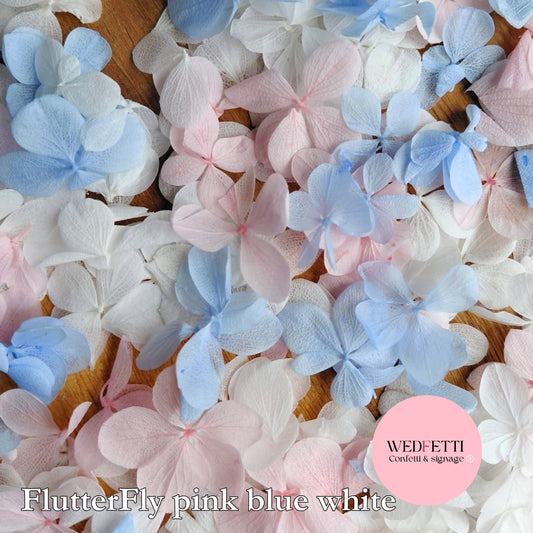 FlutterFly® Petal Confetti - Light Pink Blue White