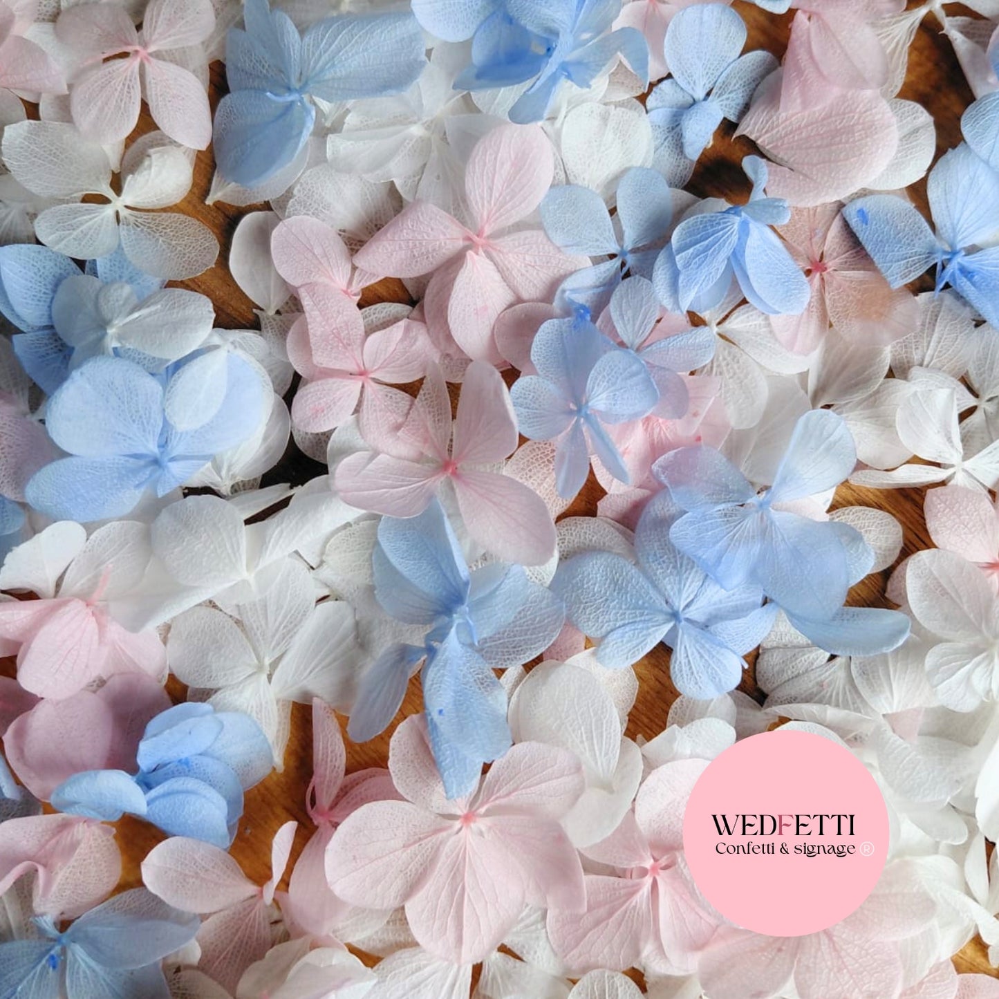 FlutterFly® Petal Confetti - Light Pink Blue White