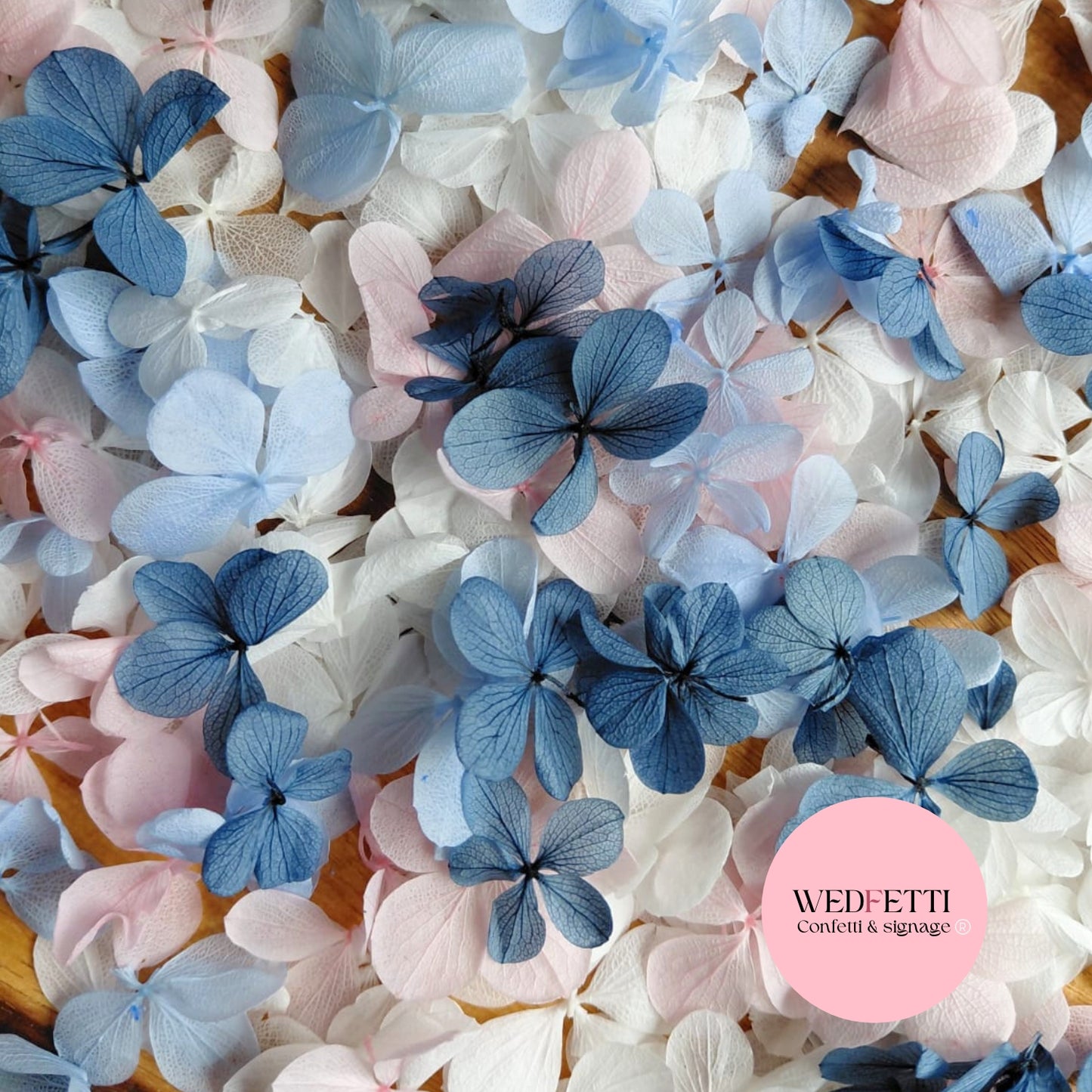 FlutterFly® Petal Confetti - Light Pink Blue White Dusty Blue
