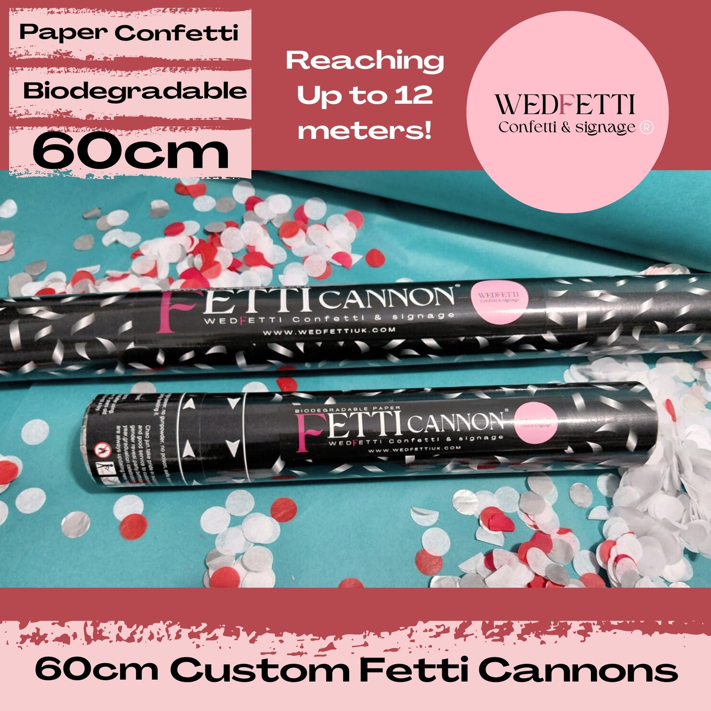 Confetti Cannons 60cm  - Customise your colours