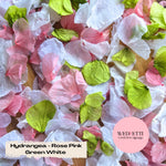 Petal Confetti hydrangea - Rose Pink Green White