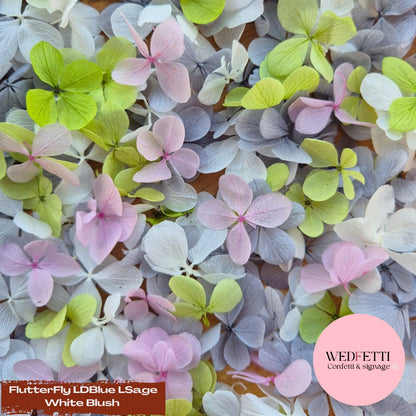FlutterFly® Petal Confetti - Light Dusty Blue LSage White Blush